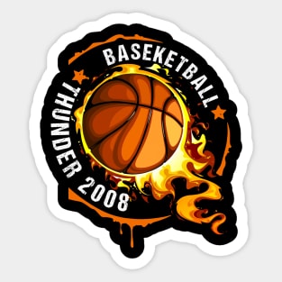 Graphic Basketball Name Thunder Classic Styles Team Sticker